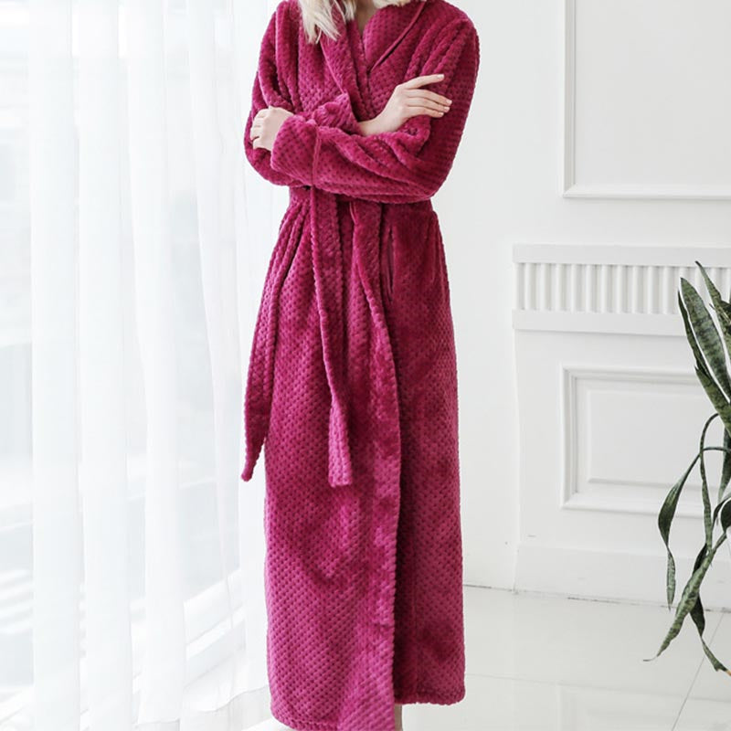Soft Warm Fleece Bathrobe for Women