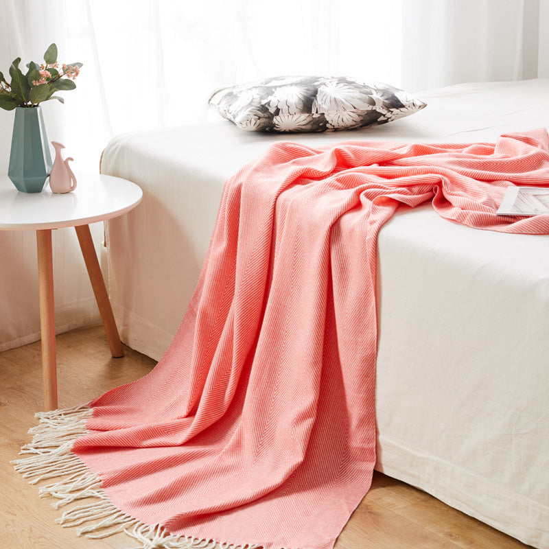 Fashionable And Comfortable Tassel Wool Blanket