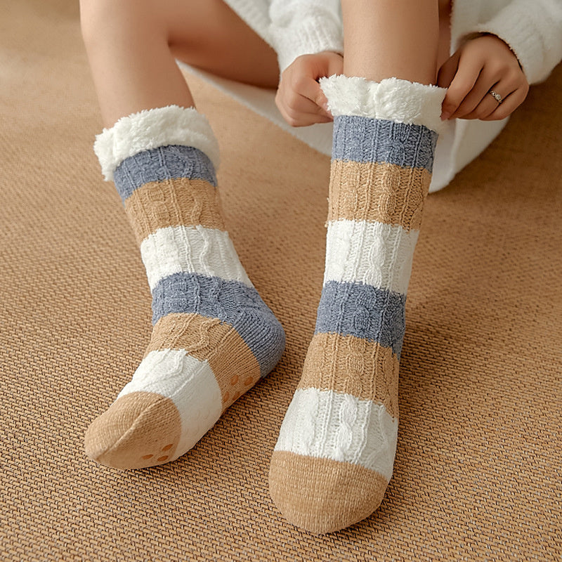 Women's Winter Fleece Thermal Fuzzy Slipper Socks