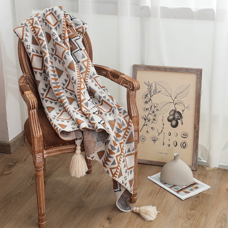 Bohemian Style Blanket With Tassels, Soft Keep Warm