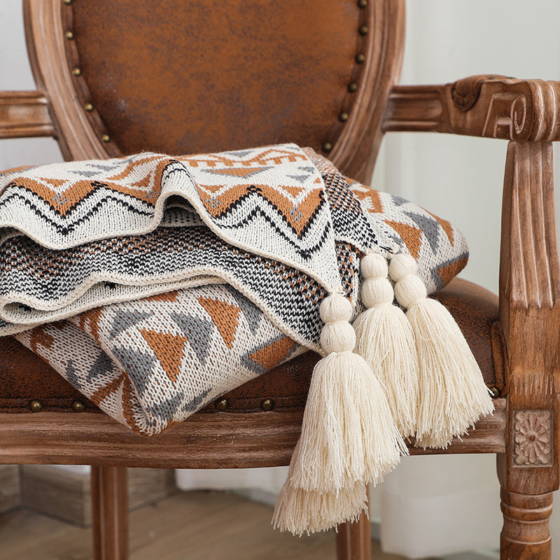 Bohemian Style Blanket With Tassels, Soft Keep Warm