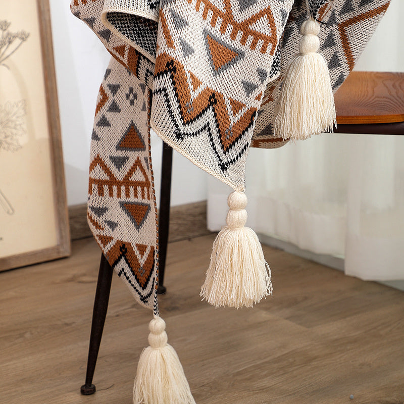 Bohemian Style Blanket With Tassels, Soft Keep Warm