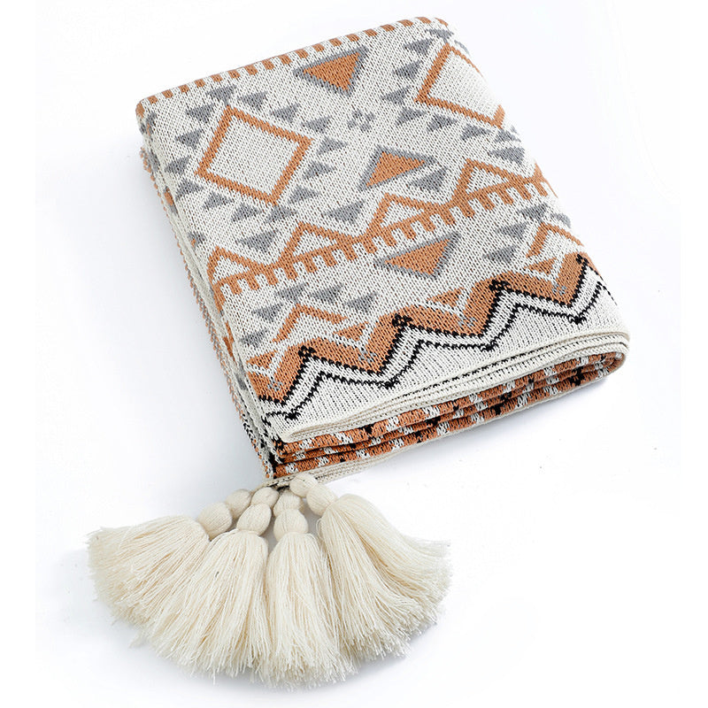 Bohemian Style Blanket With Tassels, Soft Keep Warm