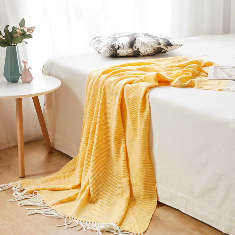 Fashionable And Comfortable Tassel Wool Blanket
