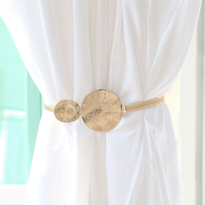 2 Pack Spring Curtain Tiebacks for Thin&Thick Drapery