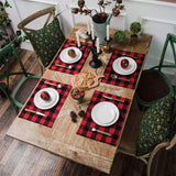 Load image into Gallery viewer, 4/6/8pcs Square Plaid Christmas Placemats