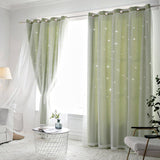 Load image into Gallery viewer, Double Layer Hollow Star Blackout Curtains With Sheer Drapes - 2 Panels