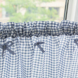 Load image into Gallery viewer, Plaid Lace Short Window Curtain for Bedroom Kitchen