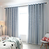 Load image into Gallery viewer, Double Layer Hollow Star Blackout Curtains With Sheer Drapes - 2 Panels