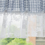 Load image into Gallery viewer, Plaid Lace Short Window Curtain for Bedroom Kitchen