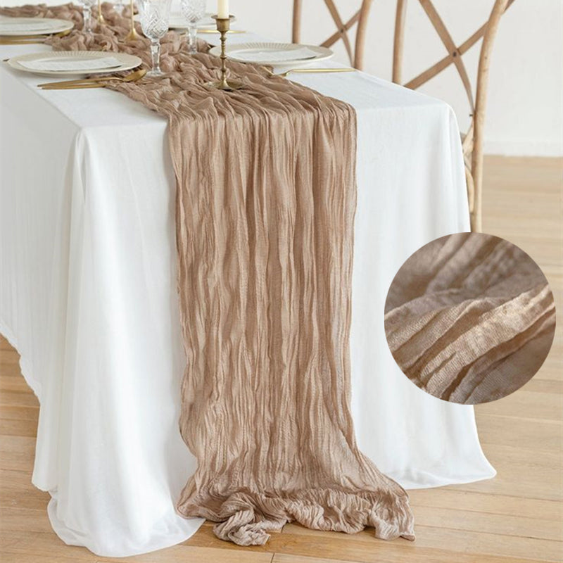 Extra Long Gauze Table Runners, Rustic Cheesecloth Table Scarf, Wedding ...