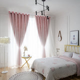 Load image into Gallery viewer, Double Layer Hollow Star Blackout Curtains With Sheer Drapes - 2 Panels