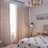 Load image into Gallery viewer, Double Layer Hollow Star Blackout Curtains With Sheer Drapes - 2 Panels