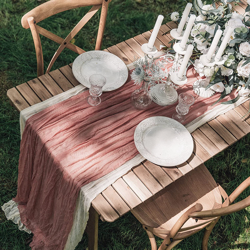 Extra Long Gauze Table Runners, Rustic Cheesecloth Table Scarf, Wedding ...