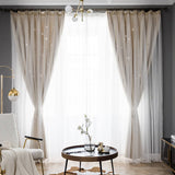 Load image into Gallery viewer, Double Layer Hollow Star Blackout Curtains With Sheer Drapes - 2 Panels